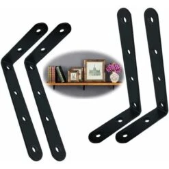 Support En Forme De L, 4 équerres à Angle Droit En Forme De L En Métal Ferreux 125 X 75 X 20 Mm, Utilisé Pour Soutenir Les Bancs Du Meuble De Table, Meubles Instables -Fispool Magasin 58324822 3