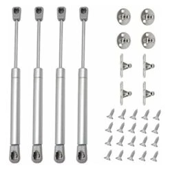 Verin à Gaz 80N, Verin Hydraulique, Verin Meuble Amortisseur Porte Placard Pour Armoires Bibliothèques Meuble(4pcs, 80N)