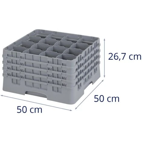 Casier À Verre 16 Compartiments 50 X 50 X 26,7 Cm Hauteur Des Verres : 23,8 Cm 4 Casier À Verre 16 Compartiments 50 X 50 X 26,7 Cm Hauteur Des Verres : 23,8 Cm – Image 2