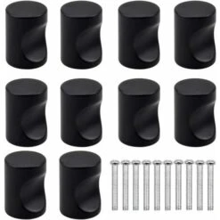 10PCS Noir Poignée De Porte De Tiroir, Bouton De Meuble, Boutons De Tiroir à Trou Rond Unique, Boutons De Porte Modernes, Poignées De Meubles Pour Placard Armoire Cuisine, Chambre D'Enfants