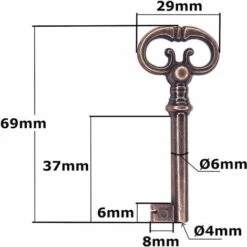 2x Clé De Meuble Anglaise Cuisse Grenouille 70mm Remplacement Ancien Serrure Décoration Rustique Armoire Vintage -Fispool Magasin 58692951 3