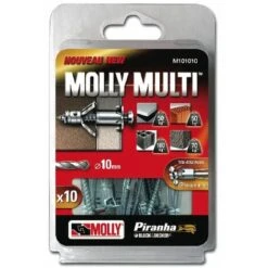 10 Chevilles Métal Multi Ø5x60 Avec Vis Agglo MOLLY - M101010-XJ