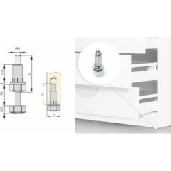 8x Vérin Vis Filetage M6 Réglage Meuble Avec Patin Plastique 6 Pans Pied Table Chaise Cuisine Réglable En Hauteur -Fispool Magasin 59257413 2