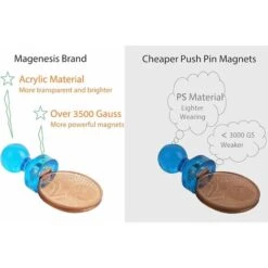 Déstockage Push Pin Aimants, Lot De 60 Couleurs Assorties Punaises Magnétique Solide, Parfait Aimants Pour Tableau Blanc, Réfrigérateur, Carte Et Calendrier Magenesis -Fispool Magasin 59375200 4