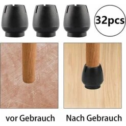 GU.B/bon Protection Pied De Chaise, 32 Pièces Table Antidérapant Caoutchouc De Chaise Pieds Anti-Scratches Feet Pads Protecteur Avec Feutre Protecteur Caoutchouc Chaise Casquettes (12-16mm) -Fispool Magasin 59477859 4