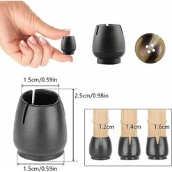 GU.B/bon Protection Pied De Chaise, 32 Pièces Table Antidérapant Caoutchouc De Chaise Pieds Anti-Scratches Feet Pads Protecteur Avec Feutre Protecteur Caoutchouc Chaise Casquettes (12-16mm) -Fispool Magasin 59477859 5