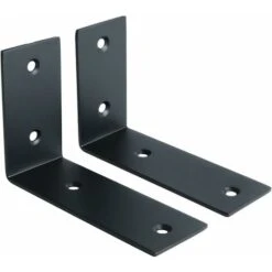 Support D'Étagère D’Élargissement Support D'Angle Brace De Tablette Réglable Murale à Suspendre En Verre/Bois Avec Vis, Finition Noire Mate En Acier Inoxydable, 2 Pcs