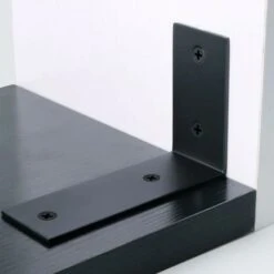 Support D'Étagère D’Élargissement Support D'Angle Brace De Tablette Réglable Murale à Suspendre En Verre/Bois Avec Vis, Finition Noire Mate En Acier Inoxydable, 2 Pcs -Fispool Magasin 59652678 5