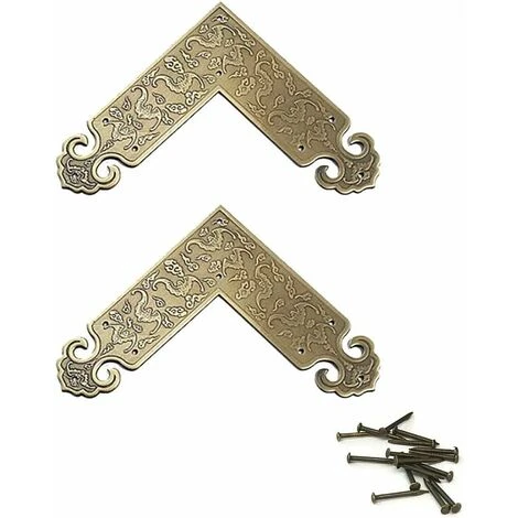 Déstockage Lot De 4 Protections D'angle Décoratives En Laiton Vieilli Pour Meubles De Tables Et Chaises 4 Déstockage Lot De 4 Protections D'angle Décoratives En Laiton Vieilli Pour Meubles De Tables Et Chaises – Image 2