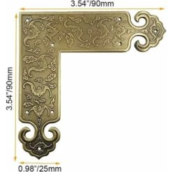 Déstockage Lot De 4 Protections D'angle Décoratives En Laiton Vieilli Pour Meubles De Tables Et Chaises 9 Déstockage Lot De 4 Protections D'angle Décoratives En Laiton Vieilli Pour Meubles De Tables Et Chaises -Fispool Magasin 59799904 3