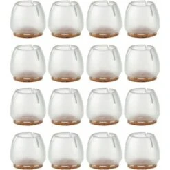 Déstockage 16 Pièces Chaise Casquettes 25-29mm Patins Pour Meubles Silicone Protection Plaquettes De Pieds De Meubles Chaise Jambe Caches Housse De Table Rayures Protecteurs De Sol Pour Pieds Ronds -Fispool Magasin 59800345 2