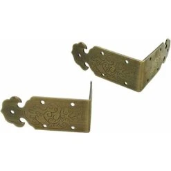 Déstockage Lot De 4 Protections D'angle Décoratives En Laiton Vieilli Pour Meubles De Style Vintage -Fispool Magasin 59800358 2