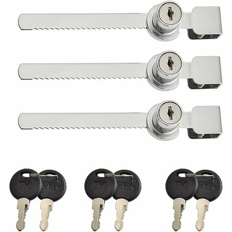 DENUOTOP Verrous 3 Pièces Terrarium Vitrine Coulissante En Verre Serrure De Porte, Verrous De Porte Coulissante En Verre, Serrures à Came, Boite Aux Lettres Tiroir Placard Serrure Avec 6 Clés, Alliag 3 DENUOTOP Verrous 3 Pièces Terrarium Vitrine Coulissante En Verre Serrure De Porte, Verrous De Porte Coulissante En Verre, Serrures à Came, Boite Aux Lettres Tiroir Placard Serrure Avec 6 Clés, Alliag