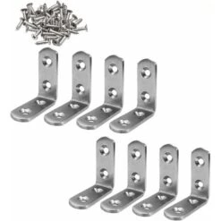 DENUOTOP 8Pcs Équerre Angle Inox Support Équerre/Fixation Équerre/Equerre D'angle/Angle Droit Support/Supports Angulaires Droits/Supports à Angle Droit De 90 Degrés / 50mm 50mm Livré