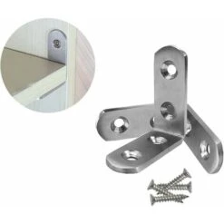 DENUOTOP 8Pcs Équerre Angle Inox Support Équerre/Fixation Équerre/Equerre D'angle/Angle Droit Support/Supports Angulaires Droits/Supports à Angle Droit De 90 Degrés / 50mm 50mm Livré -Fispool Magasin 60297520 3