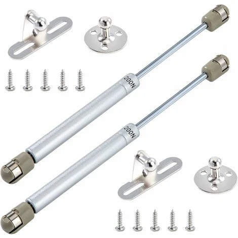 Vérins à Gaz 200N/20kg Hydraulique Ressort Charnières Amortisseurs à Gaz Avec Vis Pour Levage De Porte Armoire Meuble Cuisine Amortisseur Charniè Lot De 2 (Argent) 3 Vérins à Gaz 200N/20kg Hydraulique Ressort Charnières Amortisseurs à Gaz Avec Vis Pour Levage De Porte Armoire Meuble Cuisine Amortisseur Charniè Lot De 2 (Argent)