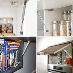 Vérins à Gaz 200N/20kg Hydraulique Ressort Charnières Amortisseurs à Gaz Avec Vis Pour Levage De Porte Armoire Meuble Cuisine Amortisseur Charniè Lot De 2 (Argent) 10 Vérins à Gaz 200N/20kg Hydraulique Ressort Charnières Amortisseurs à Gaz Avec Vis Pour Levage De Porte Armoire Meuble Cuisine Amortisseur Charniè Lot De 2 (Argent) -Fispool Magasin 60747470 4