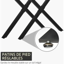 HOMCOM Lot De 2 Pieds De Table Design Industriel En Croix - Piètement Antidérapant - Dim. 80L X 4l X 72H Cm - Acier époxy Noir -Fispool Magasin 60940583 5