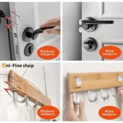 Patin Silicone, Anti-Bruit Butées Patins De Protection Caoutchouc Auto-Adhésif Tampon Transparent Pieds Antidérapant Pour Porte Placard, Cuisine, Salle De Bain, Bureau 7 Tailles -Fispool Magasin 60995501 3