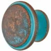 Poignée De Meuble Bouton Vintage Rond Métal Cuivré Rustique Vert Ancien Antique Porte Armoire Commode Penderie