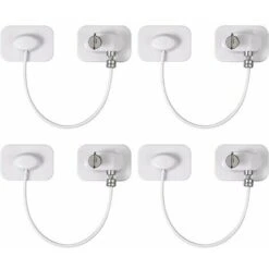 4pcs Restricteurs De Fenêtre De Sécurité Serrure De Porte Du Réfrigérateur Avec Clés Sécurité Adhésive Du Congélateur Verrou De Fenêtre Sécurité De Enfants Pour Tiroir Four Lave-Linge Placard