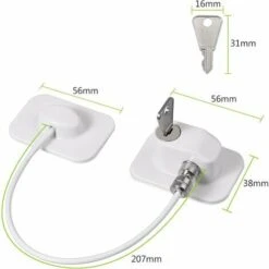 4pcs Restricteurs De Fenêtre De Sécurité Serrure De Porte Du Réfrigérateur Avec Clés Sécurité Adhésive Du Congélateur Verrou De Fenêtre Sécurité De Enfants Pour Tiroir Four Lave-Linge Placard -Fispool Magasin 61355845 3