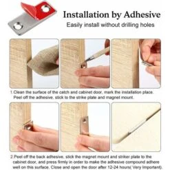RHAFAYRE Loquet Magnetique Aimant Porte Placard Jiayi 5 Pièces Très Mince Loquets Magnétiques à Coller Aimant Fermeture Adhesif Meuble Aimant Puissant Pour Porte Coulissante Tiroirs Fenêtre Aimanté Ar -Fispool Magasin 62727236 4