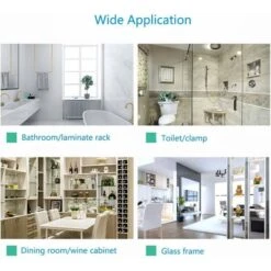 Lot De 8 Supports Carrés En Alliage D'aluminium Pour étagère En Verre (convient Pour Verre De 5-8 Mm D'épaisseur)Noir，Fonepro -Fispool Magasin 64087296 5