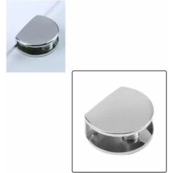 4Pcs Pince à Verre Pince Support En Alliage De Zinc Fixations Réglable Support Pour Le Verre Ou Le Bois De 8 - 10 Mm D'épaisseur Argent，Fonepro -Fispool Magasin 64087322 4