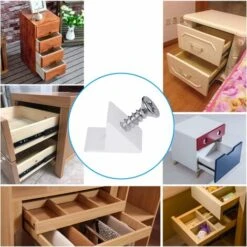 Supports De Tiroir Arrières En Plastique, Kit De Réparation De Tirroit Avec Vis, Renforts De Tiroir Pour Meubles, Kit De Réparation D'Affaissement（100PCS）Ephé -Fispool Magasin 64176407 4