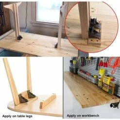 2pcs Charnières Autobloquantes, Support Pliable Raccords De Jambe, Accolade De Coin Pour Les Pieds Pliants Établi Pliant, Avec 18pcs De Vis -Fispool Magasin 64447815 5