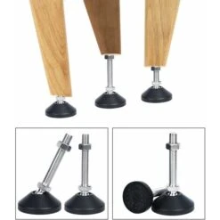 MINKUROW 4 Pièces Pied Reglable M8x50 Vis De Réglage Pour Meuble Pieds De Meuble Ajustables Pieds Réglables Universels En Silicone Pied Reglable En Hauteur Pour Pieds De Meuble Table Chaise -Fispool Magasin 64453288 5