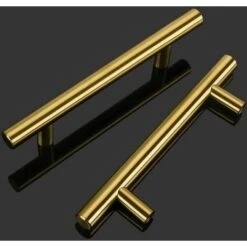 Meuble Cuisin Poignée Meuble Doré Poignee Porte Cuisine Poignée Tiroir Laiton Entraxe 96mm 10 Poignée FUIENKO -Fispool Magasin 64473018 3