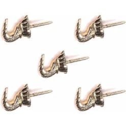 5x Crochet De Fixation En Laiton 19mm Finition Doré Or Idéal Meuble Ancien Rustique Impérial Régence Art Déco