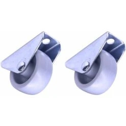 2x Roulette Droite Diamètre 32mm Capacité De Charge 45kg Hauteur 34mm Acier Meuble Outillage