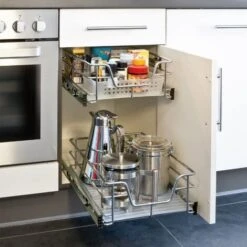 2pcs Tiroir Télescopique Tiroir De Cuisine Tiroir Coulissant Pour Placard 56 Cm -Fispool Magasin 65117002 3