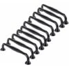 10pcs Poignée De Porte Noir Bâton Cuisine Armoire Tiroir Chambre Tirer Entraxe 96mm