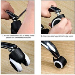 Roulette Pour Chaise De Bureau , Lot 5 Roulettes Pour Fauteuil Diamètre Des Roues(50mm)FUIENKO -Fispool Magasin 66390410 3