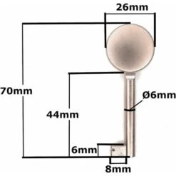 Clé De Meuble 70mm Rond Plein Nickelé Mat Serrure Design Contemporain Décoration Armoire -Fispool Magasin 66626491 3