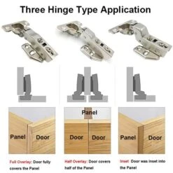 Degré Complètement Recouvrante Charnieres Avec Amortisseur Intégré Mécanisme De Fermeture Automatique Charnière Pour Armoires De Porte Cuisine Lot De 12 -Fispool Magasin 67155329 2