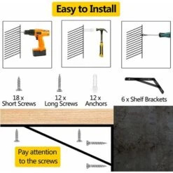 Equerres Etageres Murale, 6 Packs Supports équerre D'étagère Fixation, 15 × 9.5 CM Cadre Flottant De Supports Triangulaires De 90 Degrés En Métal Charge Lourde, Noir 9 Equerres Etageres Murale, 6 Packs Supports équerre D'étagère Fixation, 15 × 9.5 CM Cadre Flottant De Supports Triangulaires De 90 Degrés En Métal Charge Lourde, Noir -Fispool Magasin 67207014 3