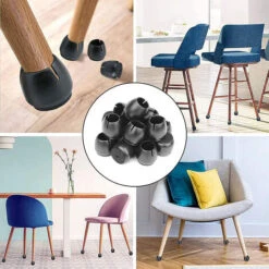 Protecteur De Sol Pour Pieds De Chaise Ronds De 37 à 42 Mm, Capuchons De Pieds De Petite Chaise En Silicone, Meilleurs Embouts De Pieds De Chaise, Noir, Paquet De 40 -Fispool Magasin 67313843 5