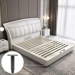 Pied De Lit, Pieds De Sommier, Lot De 2 Pied De Lit Liaison MéTal RéGlables En MéTal Pieds Pour Sommier, TrèS RéSistants Convient Pour Lattes Universel Sommier MéTal, Armoire, Canapé 18 à 33Cm (Gris) -Fispool Magasin 67357530 3