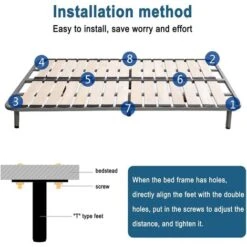 Pied De Lit, Pieds De Sommier, Lot De 2 Pied De Lit Liaison MéTal RéGlables En MéTal Pieds Pour Sommier, TrèS RéSistants Convient Pour Lattes Universel Sommier MéTal, Armoire, Canapé 18 à 33Cm (Gris) -Fispool Magasin 67357530 4