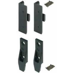 2x Ferrure D'assemblage KEKU AD (2x Mâle + 2x Femelle + 8 Vis) Connecteur Charnière Clip Meuble Tiroir Placard Cuisine Porte Plaque Bois Camping Car Van