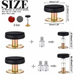 DENUOTOP 6 Pcs Ajustable La Fileté Cadre De Lit Outil Anti-Secousse, TéLescopique Fixateur De Chevet, Pour Lits, Armoires, Canapés, Placards Etc (47-64mm)