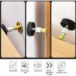 DENUOTOP 6 Pcs Ajustable La Fileté Cadre De Lit Outil Anti-Secousse, TéLescopique Fixateur De Chevet, Pour Lits, Armoires, Canapés, Placards Etc (47-64mm) -Fispool Magasin 67455997 4