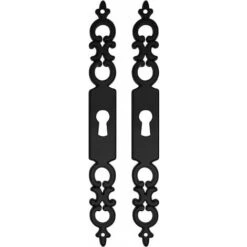 2x Entrée De Clé Régence Fer Noir Serrure Meuble Ancien Décoration Rustique Vintage Clef Antique