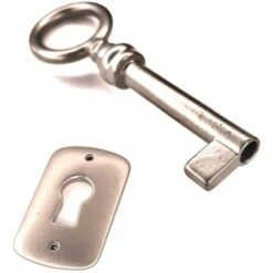 Clé De Meuble Et Entrée De Clé Contemporain Design 70mm Décoration Clef Nickel Mat