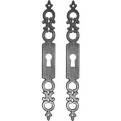 2x Entrée De Clé Régence Vieux Fer Serrure Meuble Ancien Décoration Rustique Vintage Clef Antique